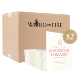 Box of 20 'Magnificent Humanity' books by Pope Leo XIV, published by Word on Fire