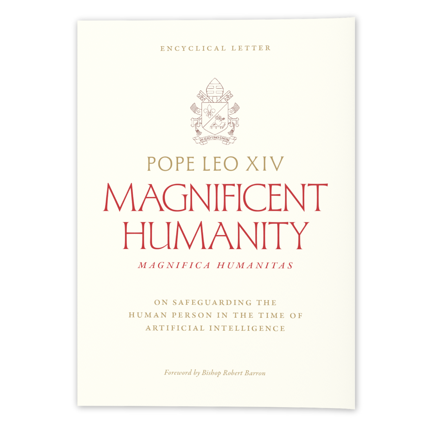 Front cover of Magnifica Humanitas (Magnificent Humanity) by Pope Leo XIV with a foreword by Bishop Robert Barron, published by Word on Fire