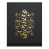 Bible Volume I Cover Art Print featuring intricate gold foil illustrations of the four evangelists and Christian symbols, Contributors by Word on Fire, Age Range adult, ISBN 978-1644131017, hardcover binding type.