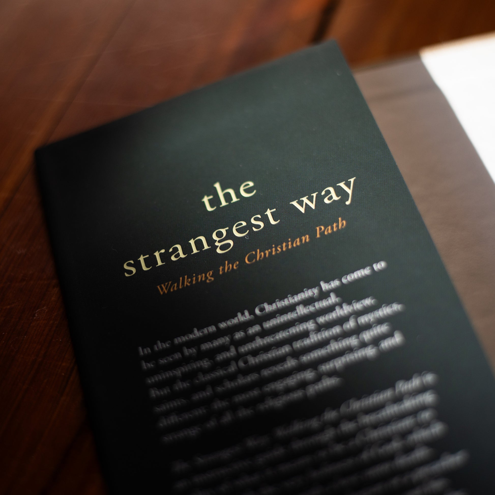 Close-up of the cover of The Strangest Way: Walking the Christian Path, a theology book focused on spiritual growth and evangelization, suitable for readers interested in Catholic books, spiritual growth, and theology books, by Bishop Robert Barron, hardcover 9781943243839